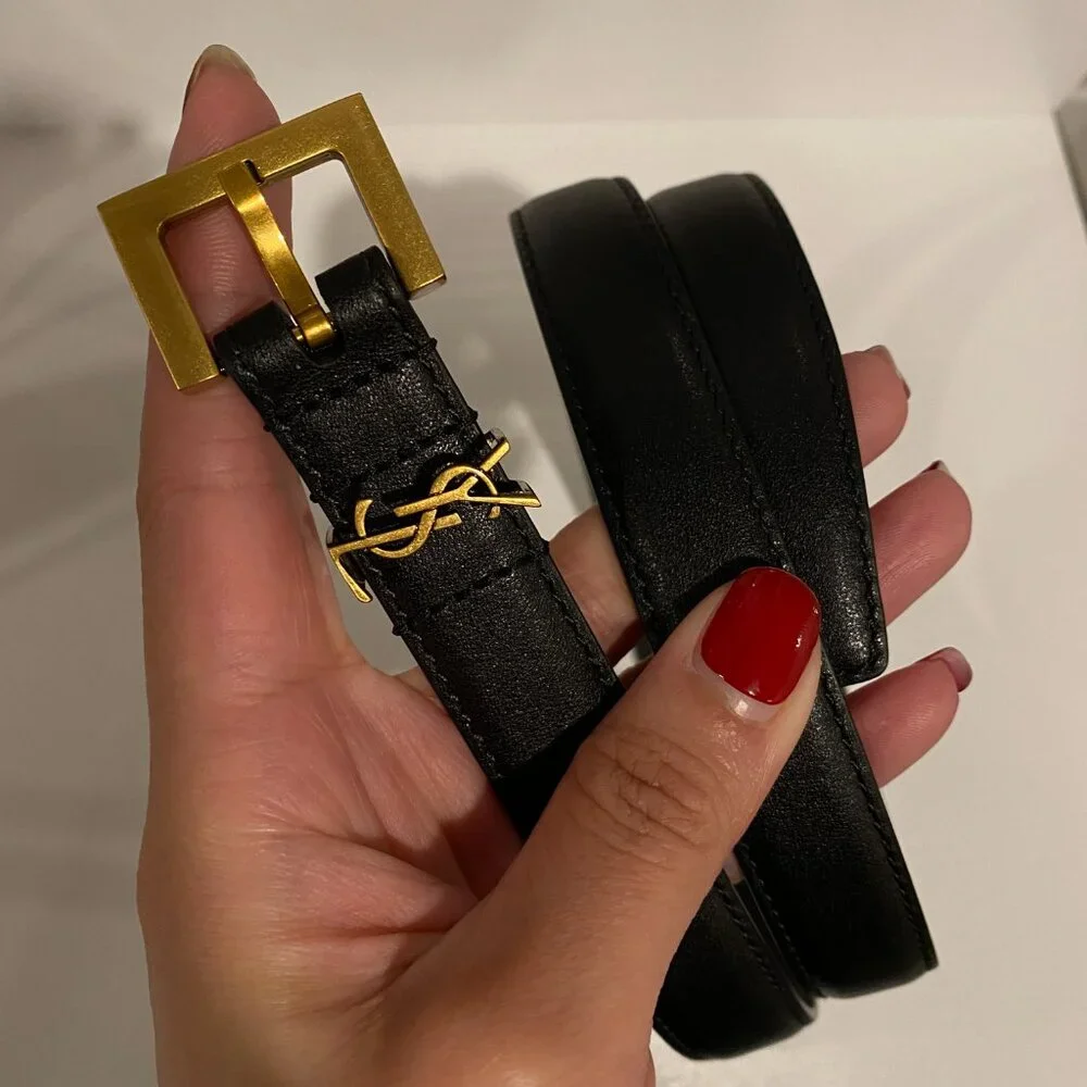 Saint Laurent YSL NARROW MONOGRAM BELT